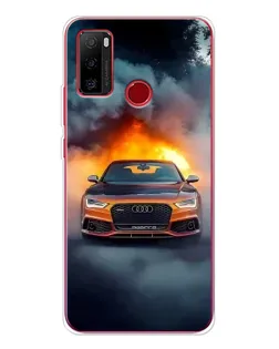 Чехол для Ulefone Note 10 с картинкой «Audi в огненном дыму»