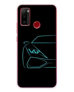 Чохол для Ulefone Note 10 з картинкою «Блакитний силует Lamborghini»
