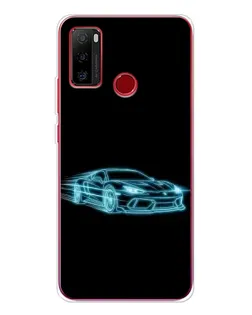 Чохол для Ulefone Note 10 з картинкою «Неоновий контур Lamborghini»