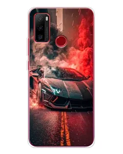 Чохол для Ulefone Note 10 з картинкою «Lamborghini червоний дим»