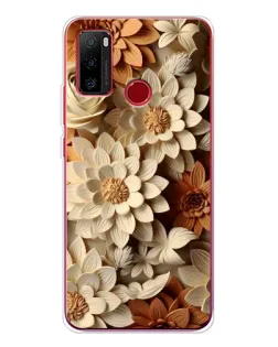 Чохол для Ulefone Note 10 з картинкою «Бежевий флористичний декор»