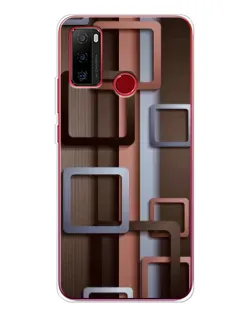 Чохол для Ulefone Note 10 з картинкою «Коричневі об'ємні квадрати»