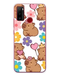 Чохол для Ulefone Note 10 з картинкою «Квітковий паттерн капібар»