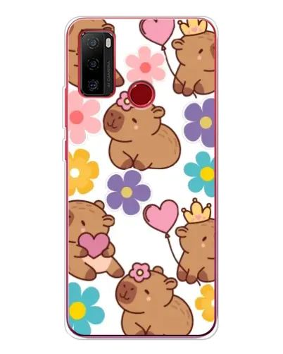 Чохол для Ulefone Note 10 з картинкою «Квітковий паттерн капібар»