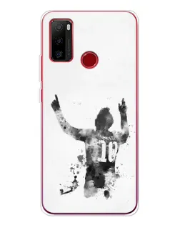 Чехол для Ulefone Note 10 с картинкой «Черно-белый силуэт Месси» Чехол для Ulefone Note 10 с картинкой «Черно-белый силуэт Месси»