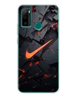 Чехол для Ulefone Note 10P с картинкой «Nike — эффект разломов»