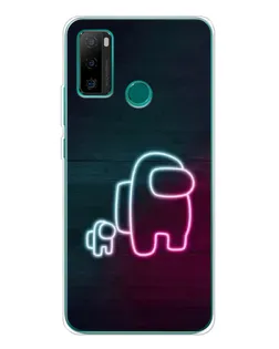 Чехол для Ulefone Note 10P с картинкой «Among Us неон-арт»