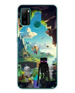 Чехол для Ulefone Note 10P с картинкой «Эндермен в лесу»