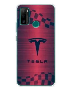 Чехол для Ulefone Note 10P с картинкой «Тесла красный карбон»