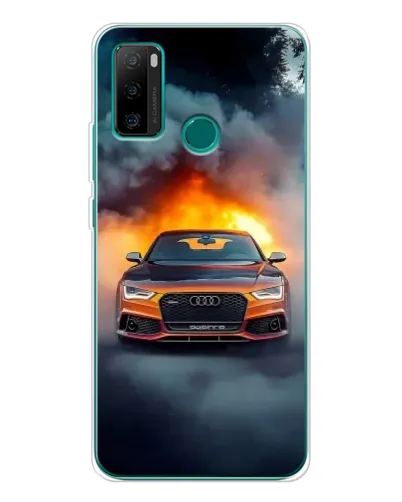 Чохол для Ulefone Note 10P з картинкою «Audi у вогняному диму»