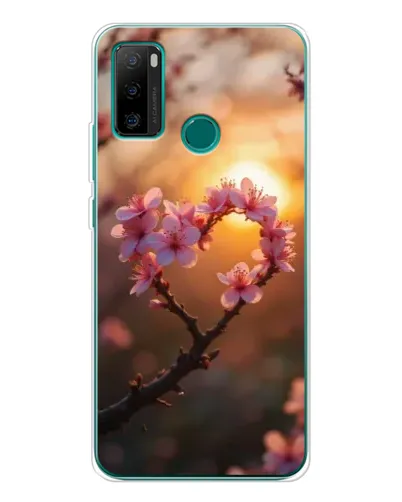 Чехол для Ulefone Note 10P с картинкой «Розовый цвет сердце на фоне заката»