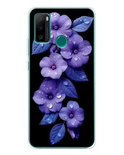 Чехол для Ulefone Note 10P с картинкой «Фиолетовые цветы с росою»