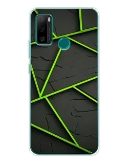 Чехол для Ulefone Note 10P с картинкой «Зеленые геометрические линии»