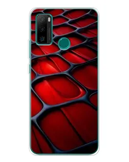 Чехол для Ulefone Note 10P с картинкой «Красная глянцевая сетка»