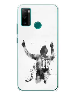 Чехол для Ulefone Note 10P с картинкой «Черно-белый силуэт Месси» Чехол для Ulefone Note 10P с картинкой «Черно-белый силуэт Месси»