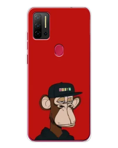 Чохол для Ulefone Note 11P з картинкою «Bored Ape — червоний фон»