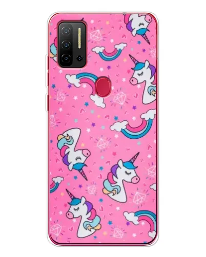 Чехол для Ulefone Note 11P с картинкой «Unicorn паттерн розовый»