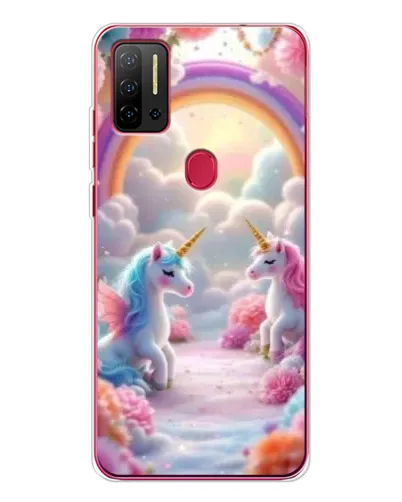 Чехол для Ulefone Note 11P с картинкой «Радуга и единороги»