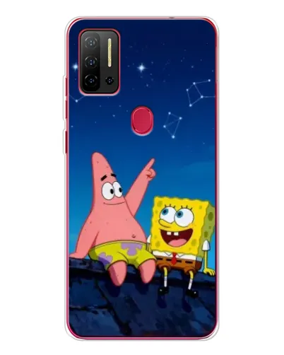 Чехол для Ulefone Note 11P с картинкой «Губка Боб и Патрик ночью»