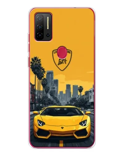 Чохол для Ulefone Note 11P з картинкою «Жовтий Lamborghini місто»