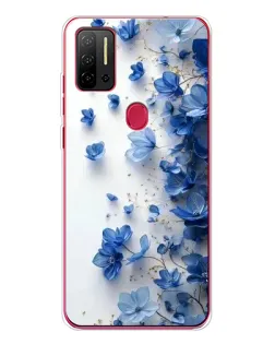 Чехол для Ulefone Note 11P с картинкой «Голубой цветочный каскад»