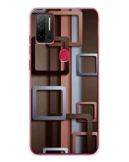 Чохол для Ulefone Note 11P з картинкою «Коричневі об'ємні квадрати»