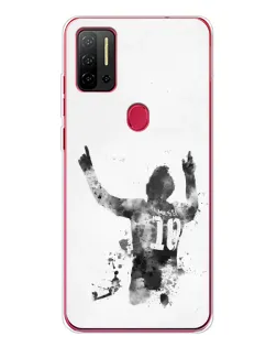 Чехол для Ulefone Note 11P с картинкой «Черно-белый силуэт Месси»