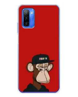 Чохол для Ulefone Note 12 з картинкою «Bored Ape — червоний фон»