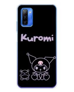 Чехол для Ulefone Note 12 с картинкой «Kuromi — черный минимализм»