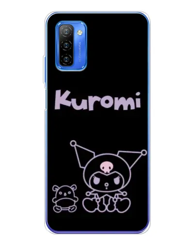 Чехол для Ulefone Note 12 с картинкой «Kuromi — черный минимализм»