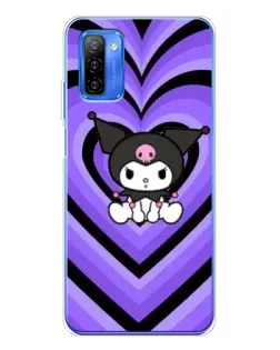 Чехол для Ulefone Note 12 с картинкой «Kuromi и фиолетовые сердца»