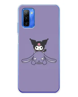 Чехол для Ulefone Note 12 с картинкой «Kuromi на лиловом фоне»