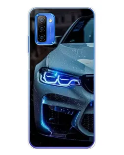 Чехол для Ulefone Note 12 с картинкой «Взгляд BMW с синими фарами»