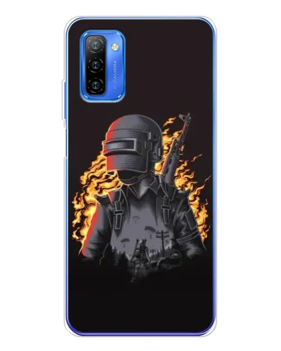 Чехол для Ulefone Note 12 с картинкой «PUBG — огненный силуэт»