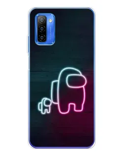 Чехол для Ulefone Note 12 с картинкой «Among Us неон-арт»