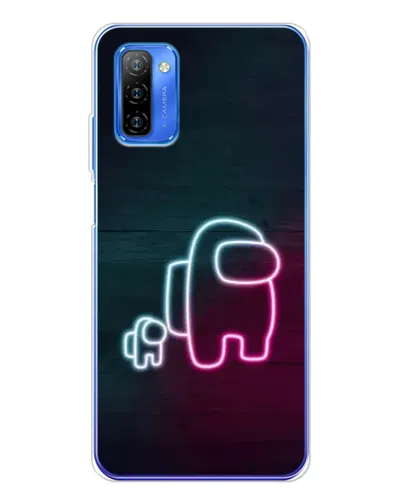 Чехол для Ulefone Note 12 с картинкой «Among Us неон-арт»