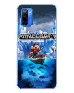 Чехол для Ulefone Note 12 с картинкой «Minecraft ледяной мир»
