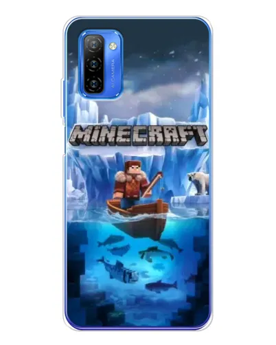 Чехол для Ulefone Note 12 с картинкой «Minecraft ледяной мир»