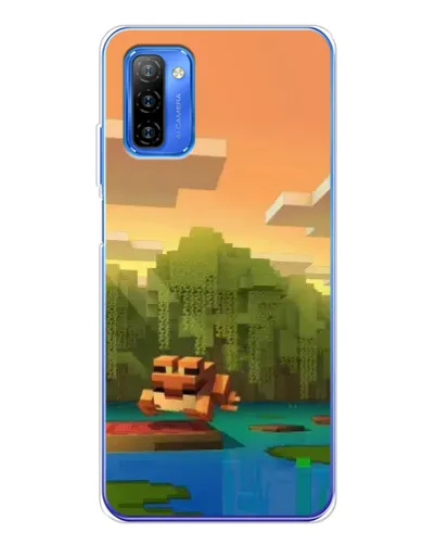 Чехол для Ulefone Note 12 с картинкой «Майнкрафт закат солнца»