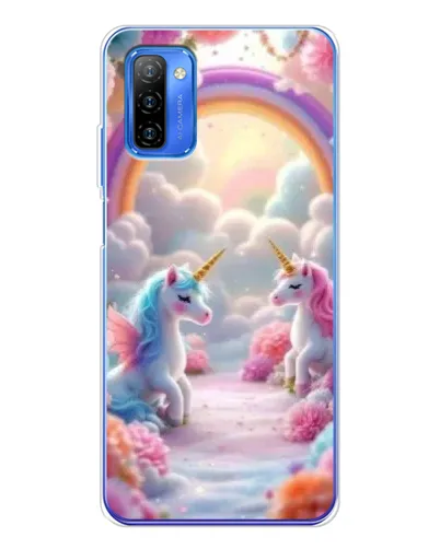 Чехол для Ulefone Note 12 с картинкой «Радуга и единороги»