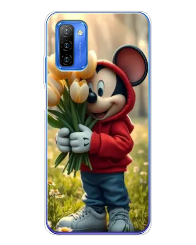Чехол для Ulefone Note 12 с картинкой «Микки с тюльпанами»