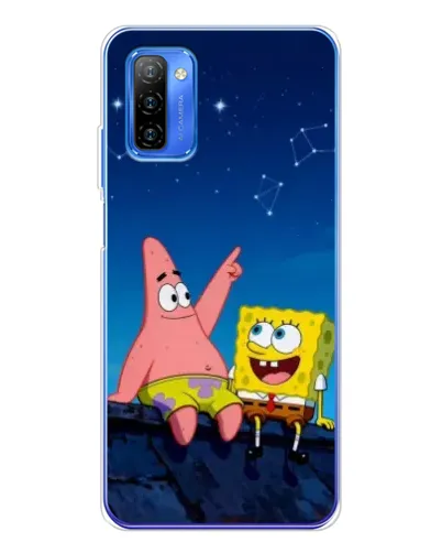 Чехол для Ulefone Note 12 с картинкой «Губка Боб и Патрик ночью»