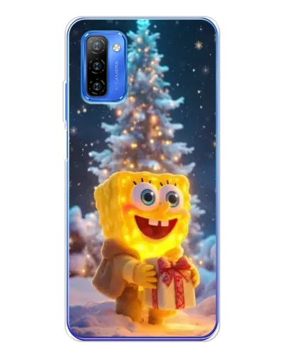 Чехол для Ulefone Note 12 с картинкой «Рождественский Спанч Боб»