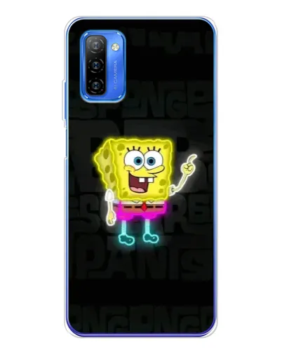 Чехол для Ulefone Note 12 с картинкой «Неоновый Губка Боб»