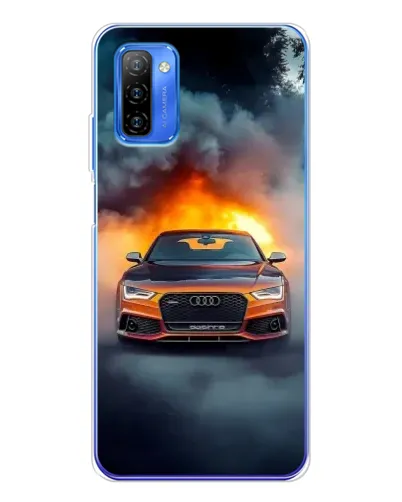 Чехол для Ulefone Note 12 с картинкой «Audi в огненном дыму»