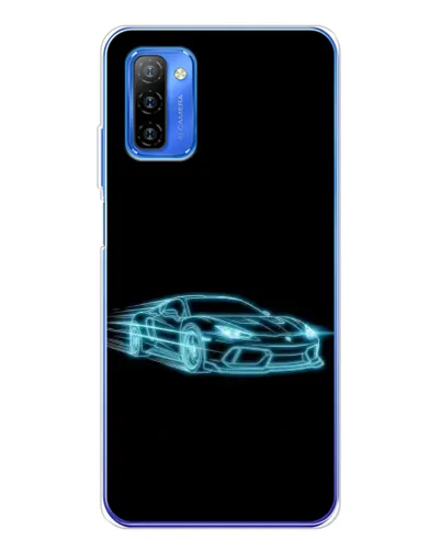 Чехол для Ulefone Note 12 с картинкой «Неоновый контур Lamborghini»