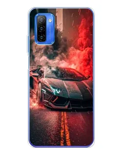 Чехол для Ulefone Note 12 с картинкой «Lamborghini красный дым»