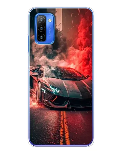 Чехол для Ulefone Note 12 с картинкой «Lamborghini красный дым»