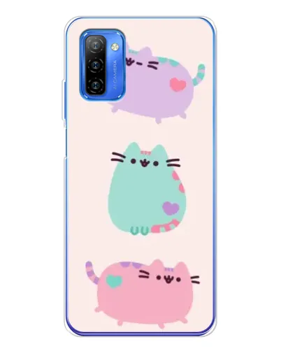 Чехол для Ulefone Note 12 с картинкой «Pusheen трио»