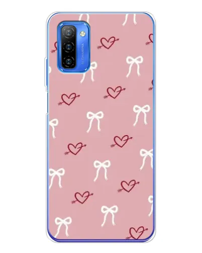 Чехол для Ulefone Note 12 с картинкой «Сердца и банты»